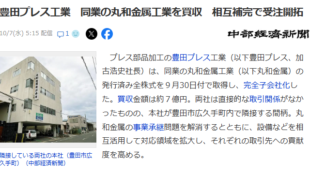 中部経済新聞に取り上げていただきました