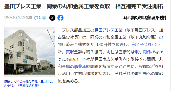 中部経済新聞に取り上げていただきました